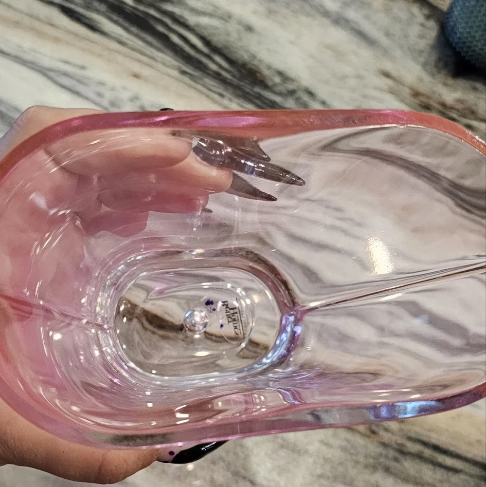 Pink Blown Glass Vase Or Brush Holder